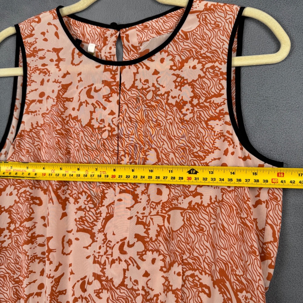 4C Anthropologie Orange Abstract Print Silk Sleeveless Mini Dress 4 4RS2SCF117 - Picture 2 of 8